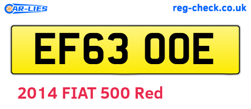 EF63OOE are the vehicle registration plates.