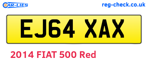 EJ64XAX are the vehicle registration plates.