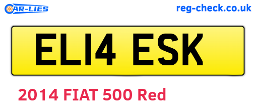 EL14ESK are the vehicle registration plates.