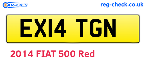EX14TGN are the vehicle registration plates.