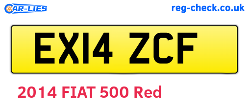 EX14ZCF are the vehicle registration plates.