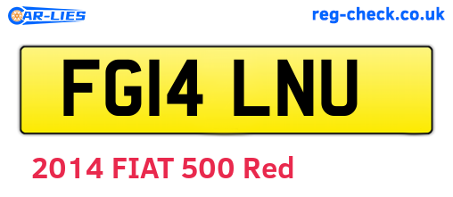 FG14LNU are the vehicle registration plates.