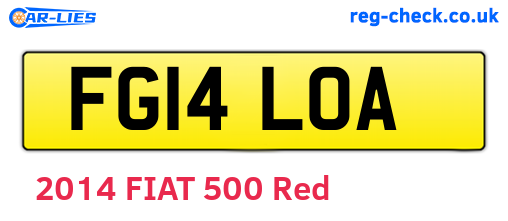 FG14LOA are the vehicle registration plates.