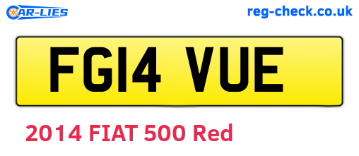 FG14VUE are the vehicle registration plates.