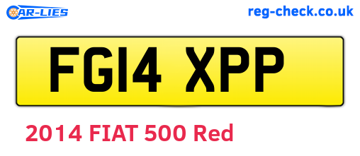 FG14XPP are the vehicle registration plates.