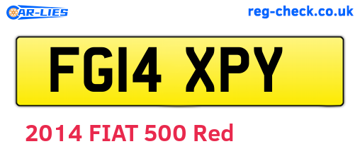 FG14XPY are the vehicle registration plates.