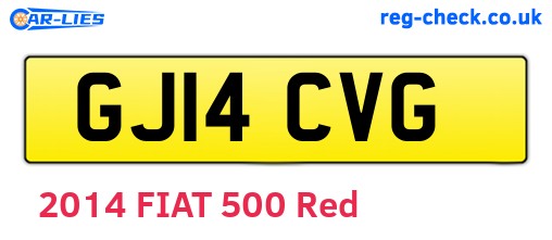 GJ14CVG are the vehicle registration plates.
