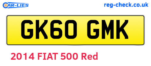 GK60GMK are the vehicle registration plates.