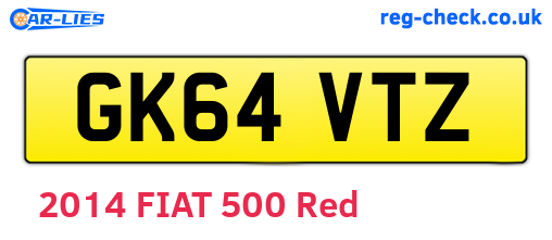 GK64VTZ are the vehicle registration plates.