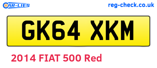 GK64XKM are the vehicle registration plates.