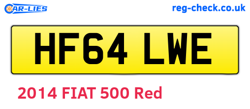 HF64LWE are the vehicle registration plates.