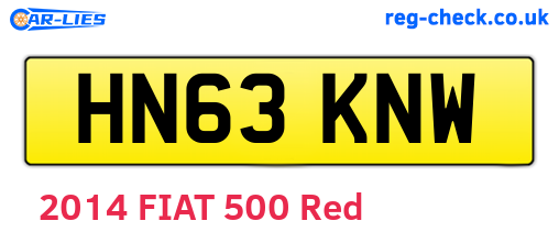 HN63KNW are the vehicle registration plates.
