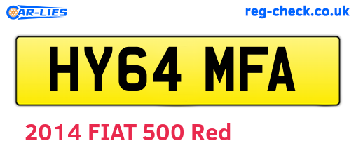 HY64MFA are the vehicle registration plates.