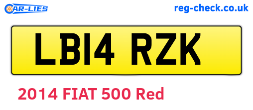 LB14RZK are the vehicle registration plates.