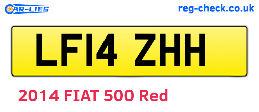 LF14ZHH are the vehicle registration plates.