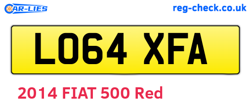 LO64XFA are the vehicle registration plates.