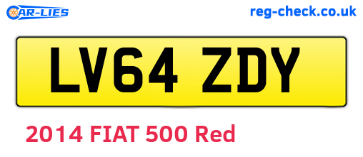LV64ZDY are the vehicle registration plates.