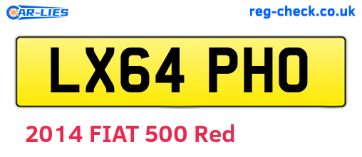 LX64PHO are the vehicle registration plates.