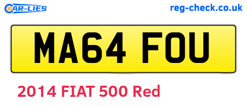 MA64FOU are the vehicle registration plates.