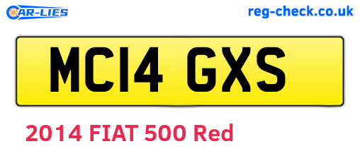 MC14GXS are the vehicle registration plates.