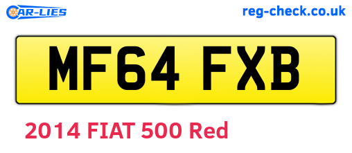 MF64FXB are the vehicle registration plates.