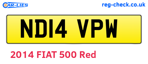 ND14VPW are the vehicle registration plates.