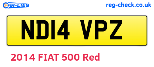 ND14VPZ are the vehicle registration plates.
