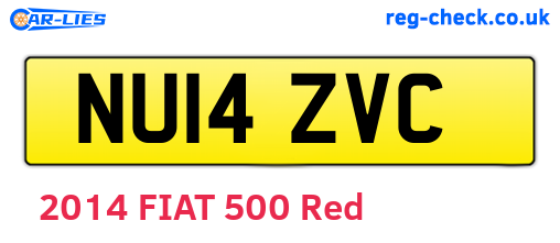 NU14ZVC are the vehicle registration plates.