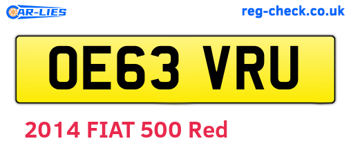 OE63VRU are the vehicle registration plates.