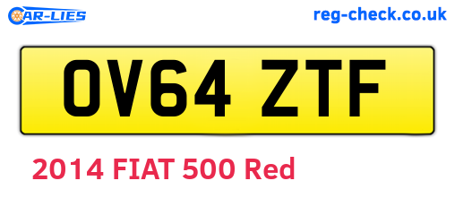 OV64ZTF are the vehicle registration plates.