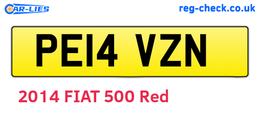 PE14VZN are the vehicle registration plates.
