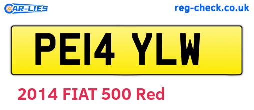 PE14YLW are the vehicle registration plates.