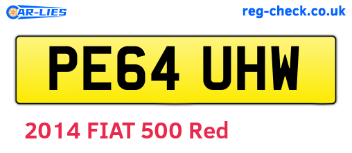 PE64UHW are the vehicle registration plates.