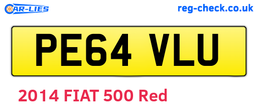 PE64VLU are the vehicle registration plates.