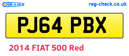 PJ64PBX are the vehicle registration plates.
