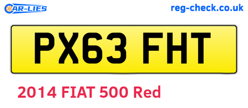 PX63FHT are the vehicle registration plates.