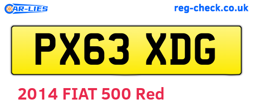 PX63XDG are the vehicle registration plates.