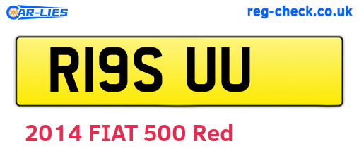 R19SUU are the vehicle registration plates.