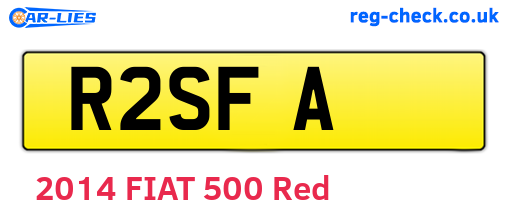 R2SFA are the vehicle registration plates.