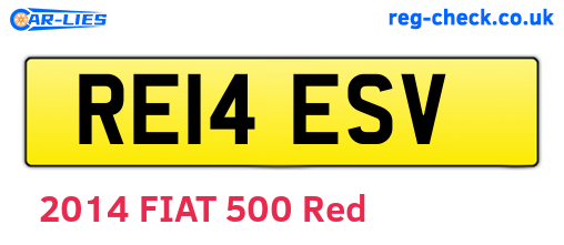 RE14ESV are the vehicle registration plates.