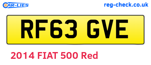 RF63GVE are the vehicle registration plates.