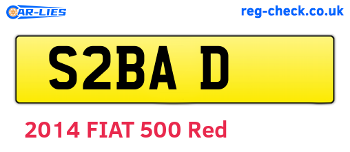 S2BAD are the vehicle registration plates.