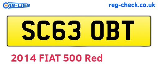 SC63OBT are the vehicle registration plates.