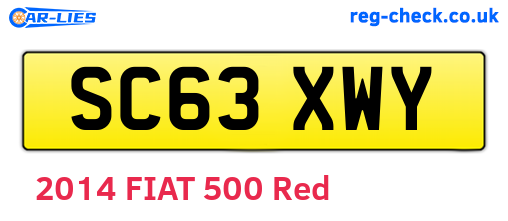 SC63XWY are the vehicle registration plates.