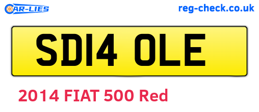 SD14OLE are the vehicle registration plates.