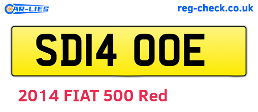 SD14OOE are the vehicle registration plates.