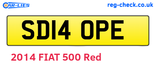 SD14OPE are the vehicle registration plates.