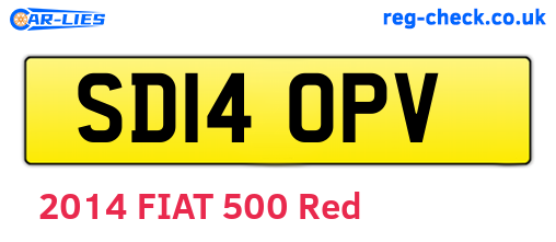 SD14OPV are the vehicle registration plates.