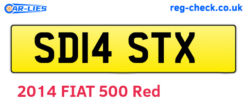 SD14STX are the vehicle registration plates.