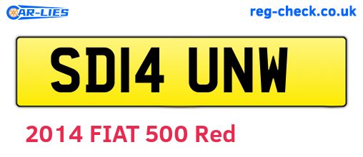 SD14UNW are the vehicle registration plates.